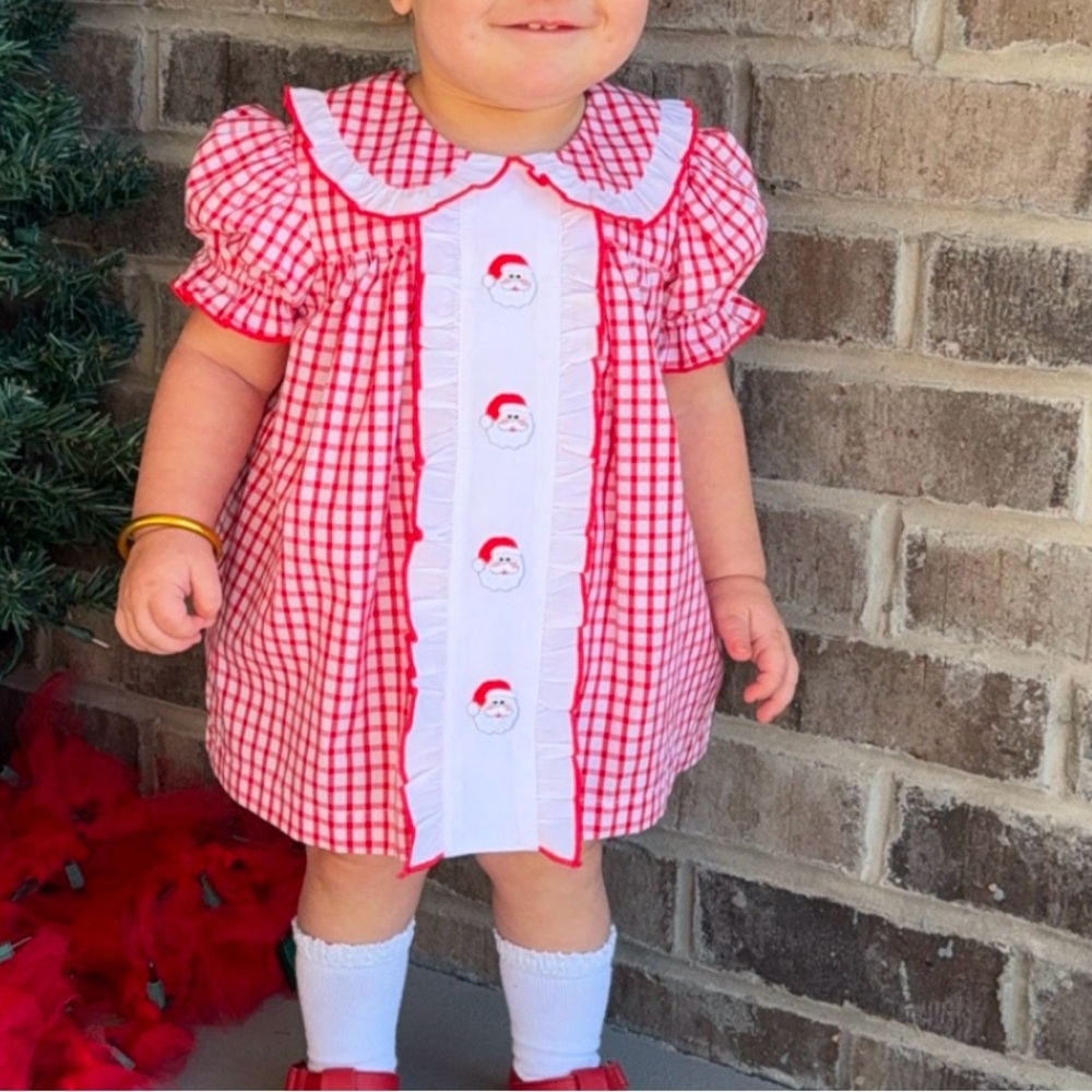 Red Gingham Santa Outfit